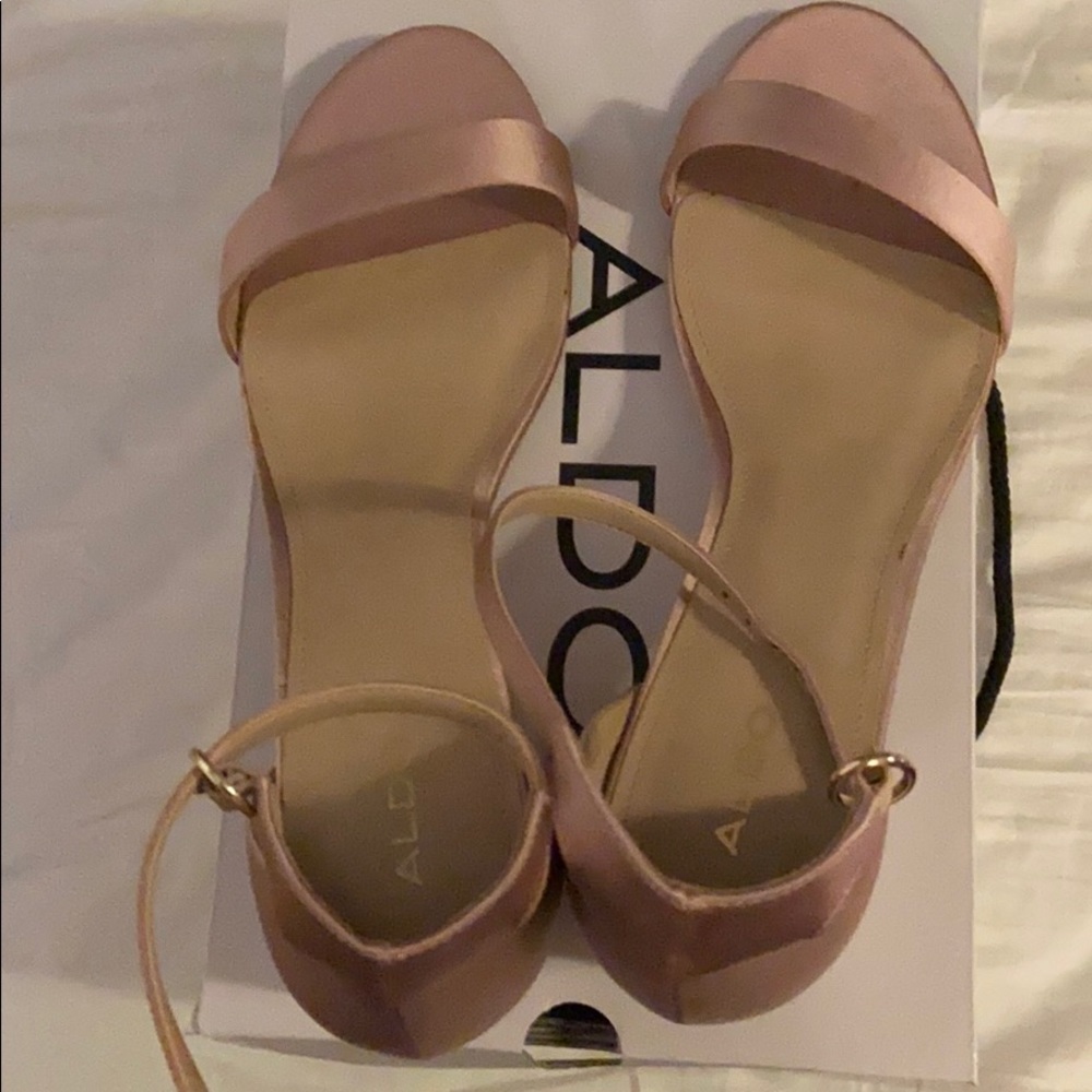 Pink satin sandals